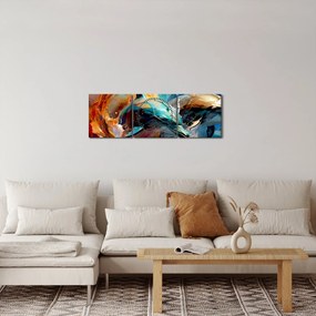 Obraz - Malowanie delfinów (z zegarem) (90x30 cm)