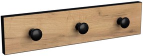 Nowoczesny wieszak ścienny dąb craft + czarny E2-P44