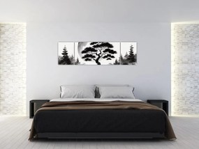 Obraz – Czarno-biały bonsai (170x50 cm)