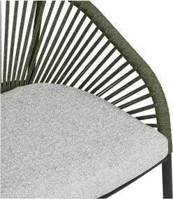 Zielone metalowe tapicerowane krzesło ogrodowe Novella – House Nordic