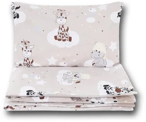 Pościel Do łóżeczka Niemowlęca Dziecięca Poszewki 135x100 - Zebra żyrafa Beżowa