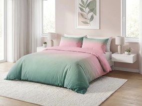 PrzytulneMieszkanie.pl PrzytulneMieszkanie.pl Bawełniana pościel OMBRE zielono-różowa Rozmiar pościeli: 2 szt 70 x 90 cm | 200 x 220 cm