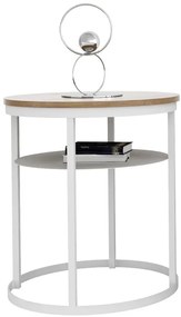 Okrągły stolik kawowy skandynawski dąb lancelot + biały H8-C22