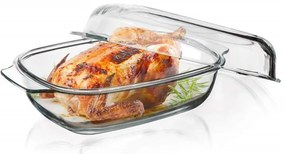 Banquet Szklane naczynie do zapiekania z pokrywką CASEO 5,7 l, kwadrat