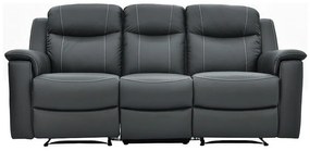 Kanapa skórzana 3-osobowa EVASION z funkcją relax - Szary