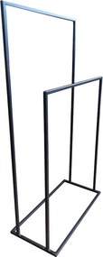Stojak wieszak łazienkowy na ręczniki LOFT metalowy : Kolor Stelaża - Czarny , Rozmiar - 2-ramienna 1,2cm