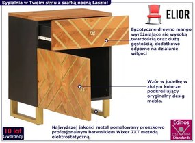 Szafka nocna ze złotymi zdobieniami - Mercury 7X