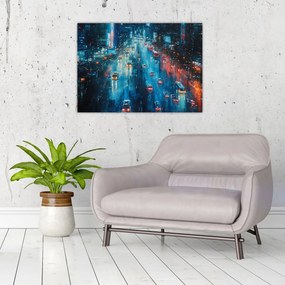 Obraz na szkle - Duże miasto, obraz olejny (70x50 cm)