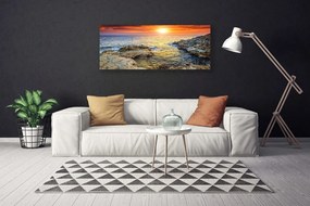 Obraz na płótnie Odblask Słońca na Falach