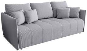 Jasnoszara sztruksowa sofa z funkcją spania F5-Z86