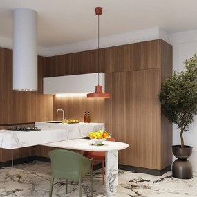 Pomarańczowa lampa wisząca z metalowym kloszem Vito – Sollux