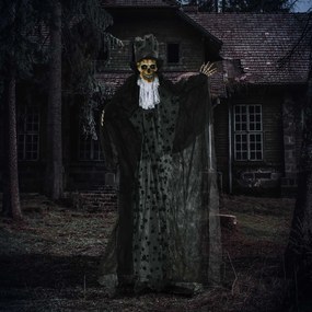 Outsunny Dekoracja Halloween Duch Pana Młodego z Efektami Specjalnymi i Funkcją Dźwiękową 125 cm x 65 cm x 189 cm