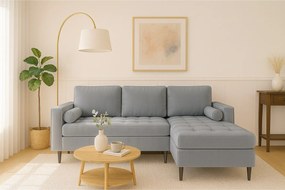 Narożnik prawy rozkładany Monza 246x172 cm z funkcją spania - szary Monolith 85