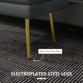 HOMCOM Ławka Tapicerowana z Przestrzenią do Przechowywania, Drewno Lite, 79,5 cm x 37,5 cm x 43 cm, Ciemnoszary