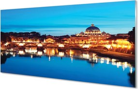 Panel Szklany Rzymskie Mosty o Zachodzie Słońca