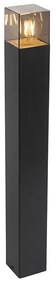 Stojąca lampa zewnętrzna czarna 70 cm IP44 z dymionym szkłem - Denmark