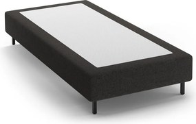Czarne tapicerowane łóżko jednoosobowe bez zagłówka 90x200 cm Whale – Micadoni