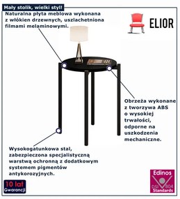 Czarny okrągły stolik kawowy  M0-D39