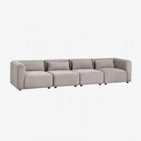Sofa Modułowa Fogler 4-częściowa Sztruksu Szary Kret - Sklum