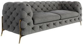 Szara aksamitna sofa 225 cm Chelsea Bis – Ropez