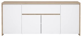 Biało-naturalna komoda w dekorze dębu 197x84x48 cm Next – Tvilum