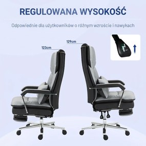 HOMCOM Krzesło Biurowe do Biurka Regulacja Wysokości Domowe Biuro Pianka Ciemnoszare | Aosom PL