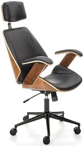 Obrotowy fotel z systemem tilt orzech + czarny W5-S41