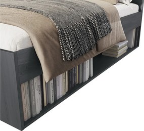 Łóżko 160x200 z tapicerowanym wezgłowiem Galaxy 51 - dąb carbon