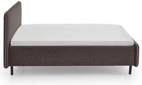Antracytowe tapicerowane łóżko dwuosobowe ze schowkiem ze stelażem 140x200 cm Primo – Meise Möbel