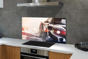 Panel szklany do Kuchni Luksusowe Czarne Auto