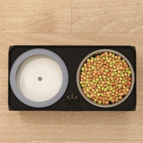 PawHut Podwyższona Miska dla Psa Regulowana Miska z 2 Miskami dla Małych i Dużych Psów Czarna | Aosom PL