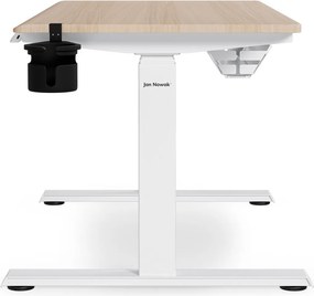 Biurko elektryczne z regulacją wysokości ergonomiczne białe/dąb sonoma,1200x600 mm: ARIA
