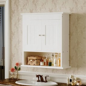 Szafka łazienkowa wisząca biała 2-drzwiowa skandynawski ścienna półki loft