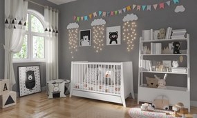 Łóżeczko Cosmo białe 120/60 z szufladą