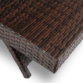 Fotel Ogrodowy Leżak FELIZ Technorattan Brązowy/Beżowy