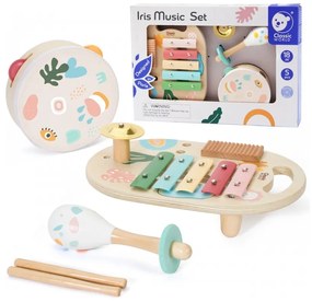 Classic world zestaw instrumenty muzyczne dla dzieci cymbałki bębenek grzechotka  5 el.