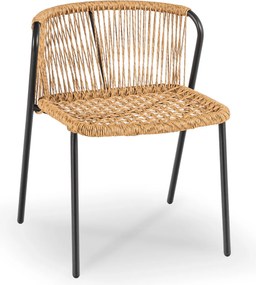 Zestaw Mebli Ogrodowych TRISTE Stolik i 2x Krzesło Brązowy/Czarny Rattan Nowoczesny