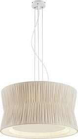 Lampa sufitowa CORA w stylu klasycznym - plisowany klosz wst?gowy - g?. ø59 cm x 3x E27 60W - stal i be? - IP20
