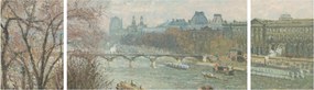 Obraz - Camille Pissarro, The Louvre, Afternoon, Rainy Weather, reprodukcje (170x50 cm)