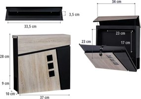 STILISTA  Skrzynka pocztowa Oslo, 370 x 370 x 100 mm