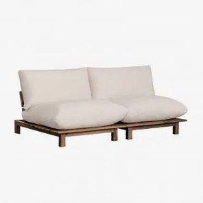 Sofa Modułowy Ogrodowy Z Funkcją Rozkładania, 2-częściowy, Z Drewna Akacjowego Brina Kremowa - Sklum