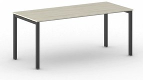 Stół konferencyjny do biura SQUARE, 180x80 cm, czarna podstawa, dąb naturalny