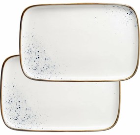 Mäser 2-częściowy zestaw tac Pintar Whiteniebieskie kropki 30 x 20 x 2 cm, L