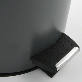 Ciemnoszary stalowy kosz na śmieci z pedałem 3 l Adonis – Spirella