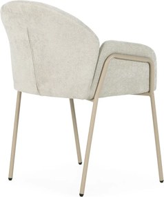 Beżowe tapicerowane fotele jadalniane zestaw 2 szt. Aslin – MOME