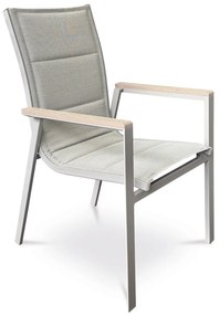 Autronic Krzesło ogrodowe, aluminium, tkanina,szare, AZ C-S1110 GREY