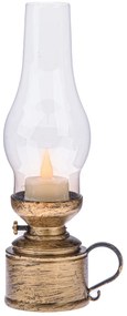 Plastikowa latarnia z świeczką LED Elegance 24,5cm, brązowa