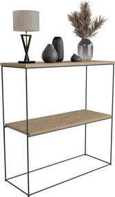 Klasyczna konsola do przedpokoju dąb artisan + czarny  P8-W51