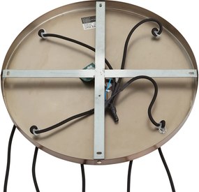 Lampa wisząca Art Deco ciemny brąz z żebrowanym szkłem 5-punktowa - Walcott