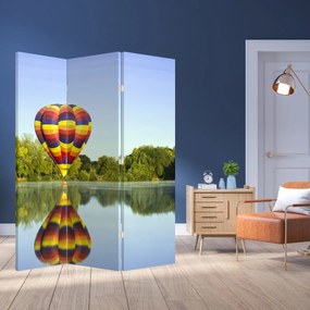 Parawan - Balon na ogrzane powietrze nad jeziorem (126x170 cm)